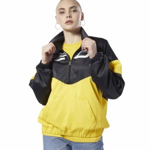 Bluza Damskie Reebok Classic Advance Oversize Cover-Up Głęboka Zielone Żółte PL 52UQFRB